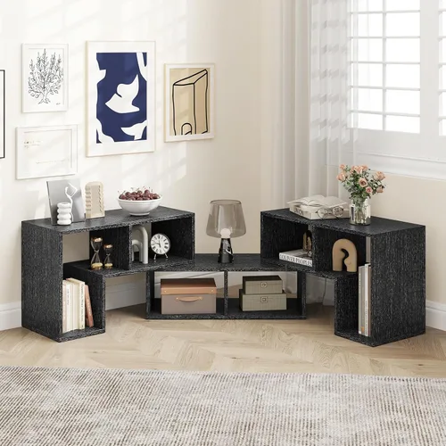 Miniatura 7 de Giantex Soporte de TV de combinación libre para dormitorio, centro de entretenimiento para TV de 50, 55, 60, 65 pulgadas, mesa consola multimedia
