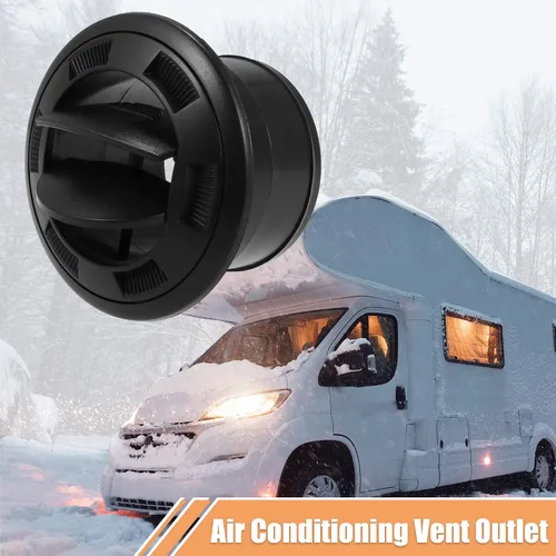 Miniatura 2 de X AUTOHAUX 1 Unidades 2.953 in Universal Negro Aire Acondicionado Caliente Ventilación Deflector Salida Louvered para Coche RV Sin Rejilla