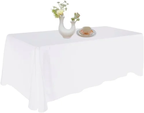 Miniatura 34 de Urby Mantel negro para mesas rectangulares de 6 a 8 pies con capacidad para 6 a 8 personas, manteles de mesa de tela para fiestas de 6 a 8 sillas