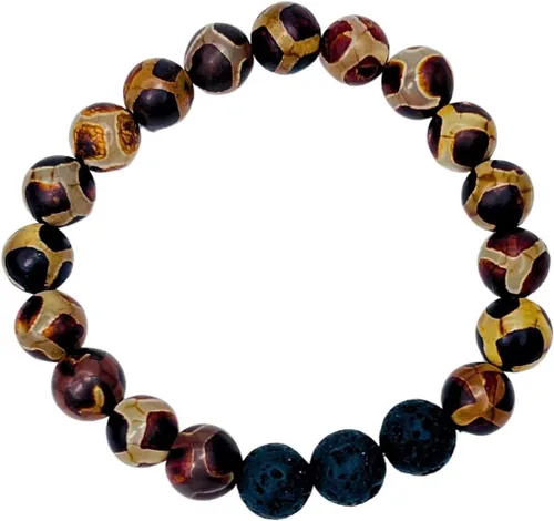 Subherban Lava Rock Bracelet Essential Oil Bracelet - Handmade in the USA - Lava Stone Bracelet for Men - Oil Diffuser Lava Rock - Aromatherapy Oil