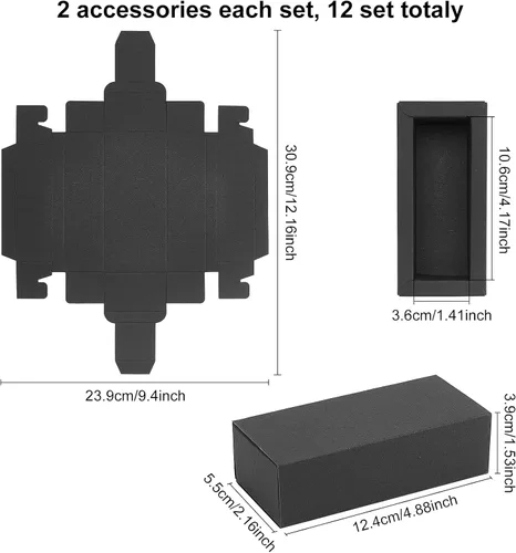 Miniatura 3 de BENECREAT Caja de embalaje de papel kraft marrón, 12 unidades, 4.8 x 2 x 1.5 pulgadas, caja de regalo de cartón para lápiz labial, botella de aceite