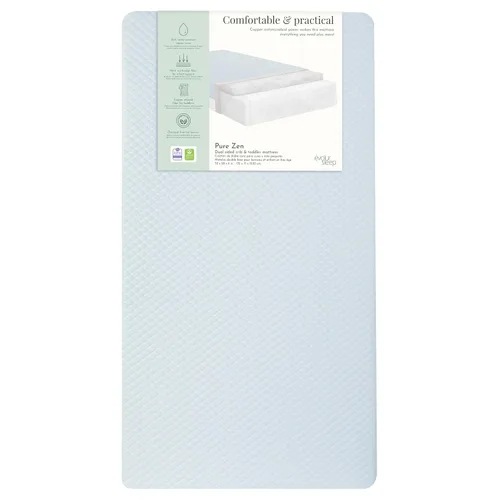 Miniatura 11 de Dream On Me Pure Zen - Colchón 2 en 1 para cuna y niño pequeño, certificado Greenguard Gold y BSA, capa de cobre con infusión de cobre, funda Blanco