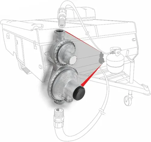 Miniatura 6 de Stanbroil Regulador de propano vertical de dos etapas con salida NPT hembra de 3/8 pulgadas y entrada NPT hembra de 1/4 pulgadas para tanque