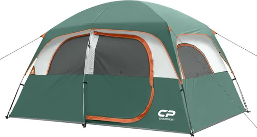 Miniatura 13 de CAMPROS CP Upgraded 6/8 Person Camping Tents, Waterproof Windproof Family Tent with Larger Mesh Windows & Door, Double Layer, Easy Set Up, gris
