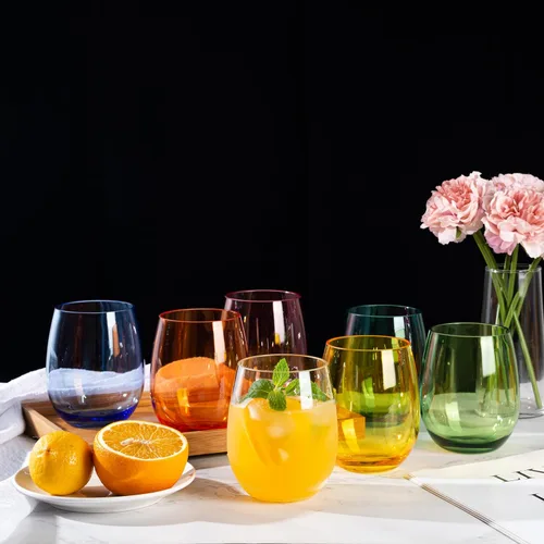 Miniatura 6 de KX-WARE Copas de vino acrílicas irrompibles de 18 onzas sin tallo, juego de 4 unidades transparentes
