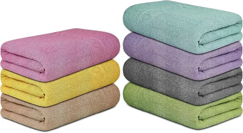 Miniatura 7 de ZUPERIA Paquete de 7 toallas de baño de 30 x 54 pulgadas, ultra suaves, 100% algodón, grandes, altamente absorbentes, para baño, piscina, gimnasio