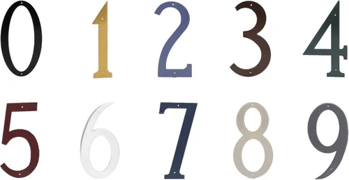 Montague Metal Products - Números de casa estándar - Dirección de montaje empotrado - Más colores y tamaños para elegir - Aluminio sólido de 1/8" de