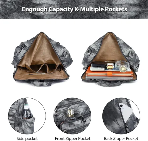 Miniatura 17 de Bolsos mochila monedero de piel sintética para mujer, bolsas con zíper, mochilas de hombro casuales