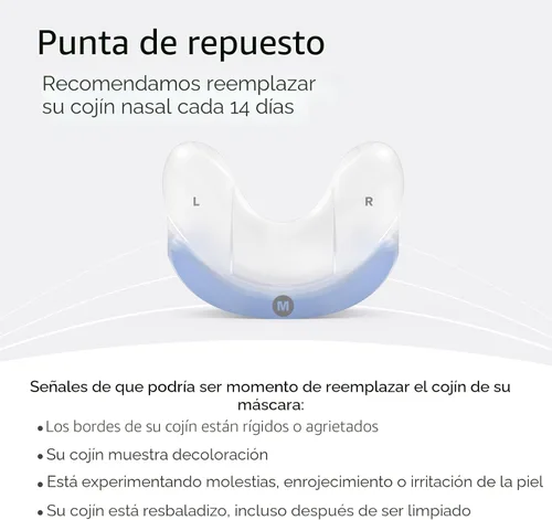 Miniatura 6 de ResMed Cojín AirFit N30 – Repuesto de cojín nasal CPAP – Silicona suave – Suministros y accesorios médicos CPAP – Mediano