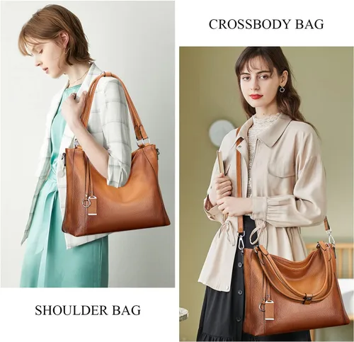Miniatura 4 de Over Earth Bolsos de cuero suave para mujer, bolso de hombro tipo hobo grande