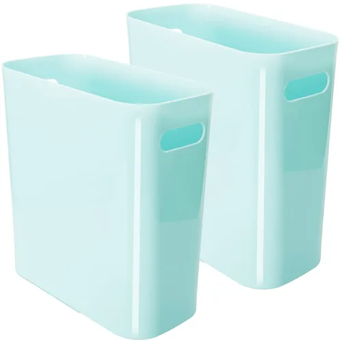Miniatura 11 de Youngever Paquete de 2 cubos de basura delgados de 3 galones, contenedor de basura de plástico con asas para oficina en casa, sala de estar, sala