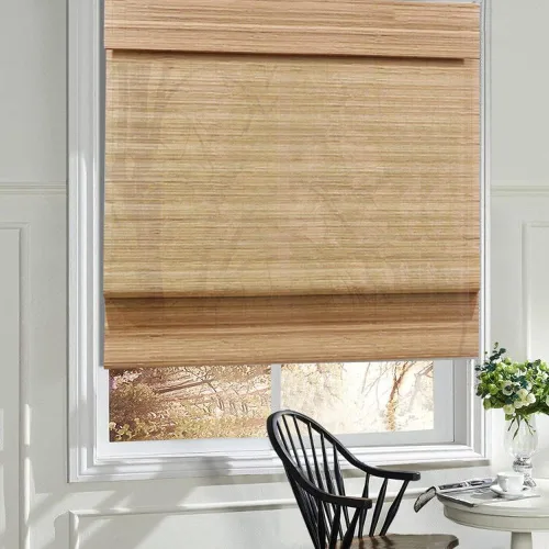 Miniatura 18 de Cortinas romanas de madera para ventana, cortinas de bambú opacas forradas, fácil instalación para el hogar y el jardín, patrón 1