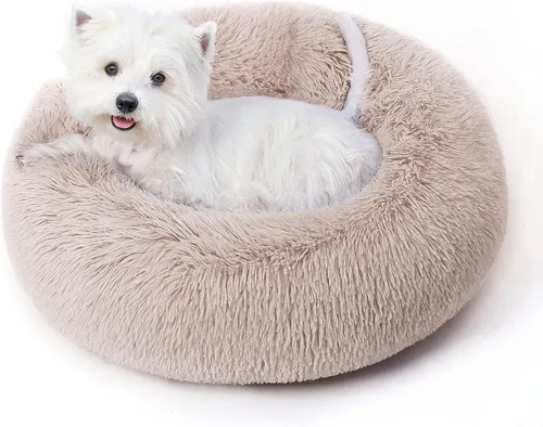 Miniatura 10 de Cama calmante para perros y gatos para gatos de interior, tamaño mediano, lavable, antideslizante, contra la ansiedad, camas tipo dona para perros