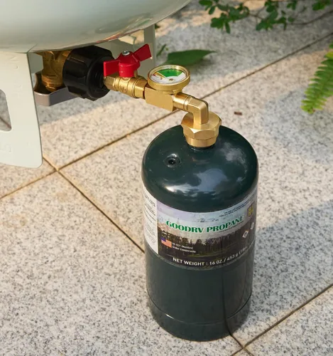 Miniatura 2 de CALPOSE Adaptador de Recarga de Propano con Válvula y Medidor, Llena Botellas de 1 Libra desde Tanque de 20 Libras, Compatible con Tanque de Propano