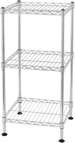 Miniatura 9 de Lykos Estante de almacenamiento de acero al carbono intercambiable para montaje en el suelo, estante de alambre ajustable, estante de metal, Negro