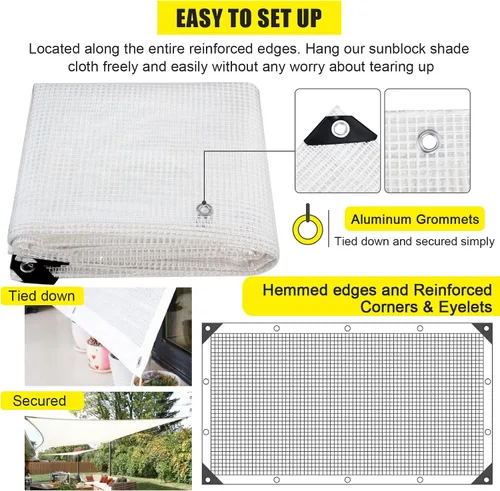 Miniatura 5 de Lona transparente para invernadero resistente de 14 Mil, cubierta impermeable transparente, lona de poliéster con ojales resistente a los rayos UV