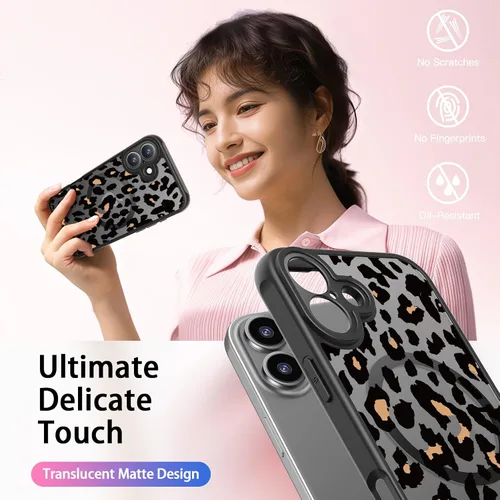 Miniatura 7 de FUNMIKO Funda para iPhone 16 Plus, carga inalámbrica y protección de grado militar, diseño floral moderno para mujeres y niñas, funda antideslizante
