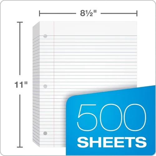 Miniatura 2 de Oxford Hojas sueltas para carpeta, 500 hojas, papel de cuaderno de repuesto reglamentario de la universidad, 8 1/2 x 11 pulgadas, con 3