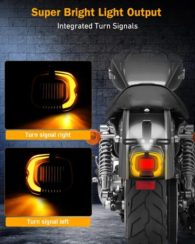 Miniatura 2 de Luz LED estroboscópica de freno y cola, señales de giro traseras, luz trasera ahumada compatible con Harley Dyna Sportster Road King Electra Glide