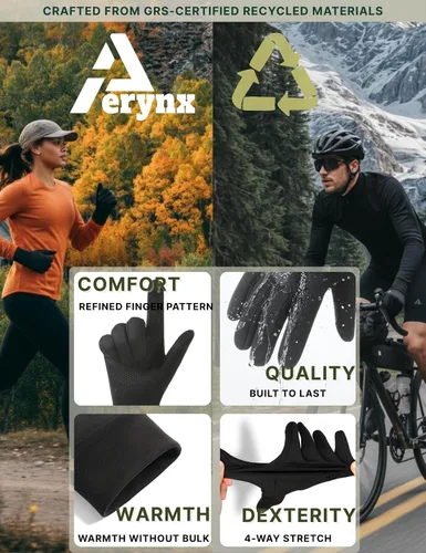 Miniatura 2 de Guantes ligeros de invierno para correr, guantes de pantalla táctil, forros para ciclismo, ciclismo, para hombres y mujeres