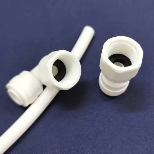 Miniatura 2 de MALIDA Adaptador de rosca hembra de conector rápido codo y combinación recta, rosca de 1/4 pulgadas x tubo de 1/4 de pulgada OD Push to Connect