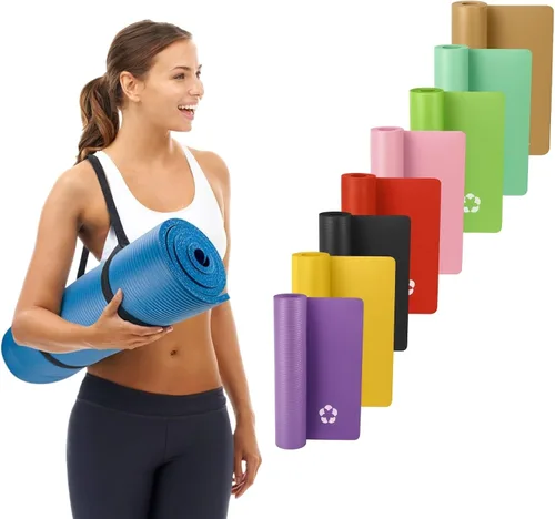 Miniatura 12 de Vandue Extra Thick 0.4" Tech Foam Exercise Yoga Mat w/Carry Strap - Non-slip, Moisture-Resistant Cushion for Pilates - Support for Stretching &