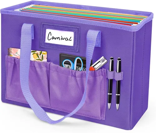 Miniatura 8 de abcxgood Caja organizadora de archivos de escritorio, caja de archivos plegable para colgar, organizador de almacenamiento de documentos de oficina