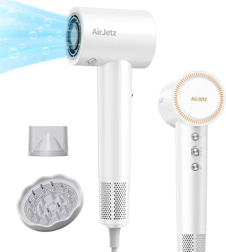 Miniatura 9 de Secador de pelo, 160,000 rpm, secador iónico de alta velocidad para secado rápido, secador de pelo ligero profesional con difusor, boquilla
