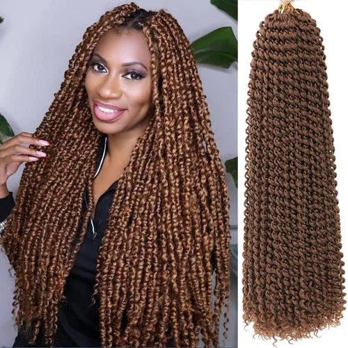 Miniatura 36 de Cabello Passion Twist de 24 pulgadas, 8 paquetes de cabello Passion Twist de ganchillo para mujeres, cabello trenzado Passion Twists largo bohemio