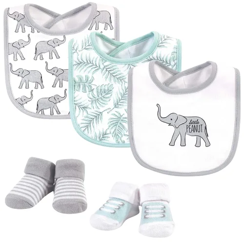 Miniatura 54 de Hudson Baby Conjunto de babero y calcetines unisex de algodón para bebé, Tamaño único Chica Calabaza