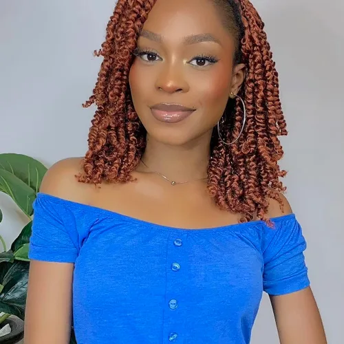 Miniatura 77 de Cabello de Ganchillo Pre-Retorcido Passion Twist para Mujeres Negras y Niños, Cabello Passion Twist Pre-Enrollado Trenzas Bohemias 4 Pulgadas 8