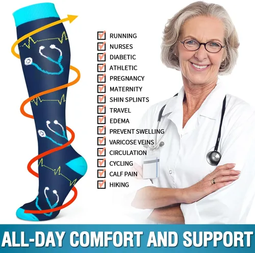 Miniatura 125 de 6 Pack Copper Compression Socks for Women and Men Circulation-Best Support for Medical, Running,Nursing,Athletic