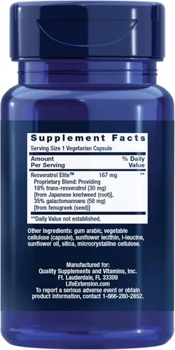 Miniatura 2 de Life Extension Resveratrol 100 mg - Transresveratrol suplementos píldoras de raíz de knotweed japonesa y fruta de uva más quercetina para la salud