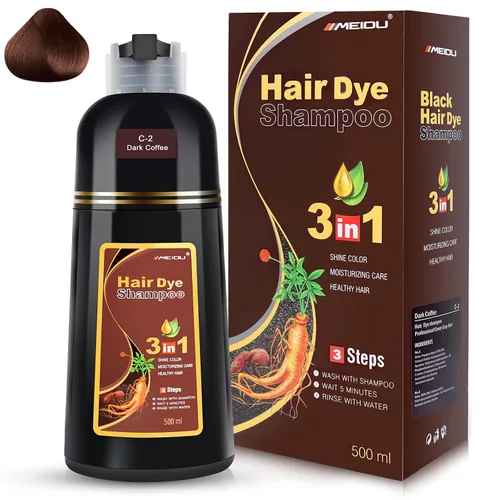 Miniatura 11 de IIIMEIDU MEIDU - Champú de tinte de cabello negro 3 en 1 para cobertura de canas, champú de color de cabello semipermanente para tinte de cabello