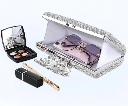 Miniatura 5 de Bolsos de noche brillantes para fiesta, para invitados de boda, monederos formales