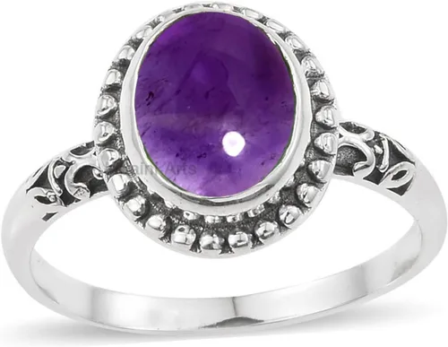 Miniatura 16 de Anillo de plata de ley 925 para mujer, anillo único de gema ovalada hecho a mano