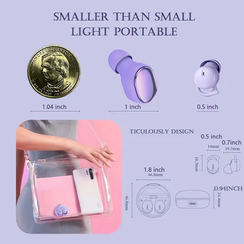 Miniatura 4 de Auriculares inalámbricos para dormir pequeños con Bluetooth pequeños para dormir de lado, auriculares Bluetooth para dormir de lado