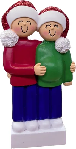 Miniatura 6 de Adorno de Navidad para bebé en espera personalizado 2025 – Adorno personalizado para anuncio de embarazo, recuerdo para la familia, decoración