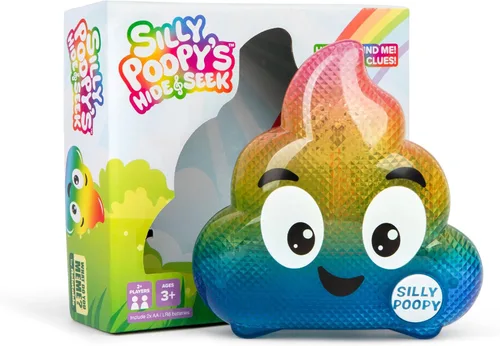What Do You Meme? Silly Poopy's Hide & Seek - Juguete de popó con los colores del arco iris que habla y canta, para fomentar el juego activo a los