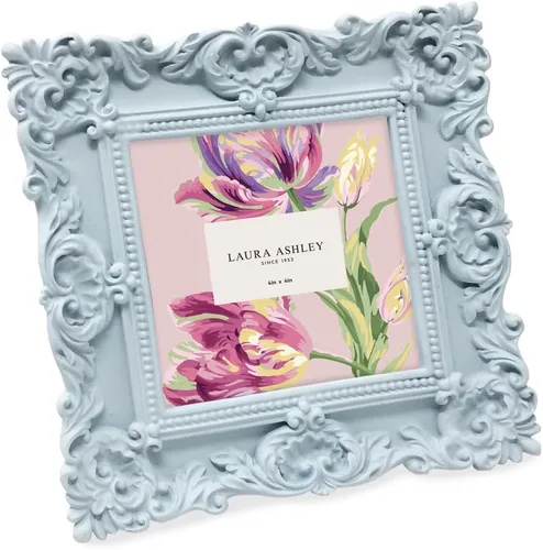 Miniatura 36 de Laura Ashley - Marco de fotos de 5 x 7 pulgadas, de resina texturizada y elaborada a mano, con caballete y gancho para mesa y pared, con diseño Negro