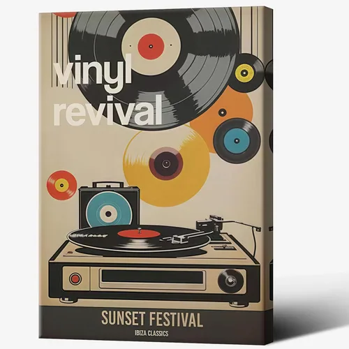Miniatura 14 de Discos de vinilo vintage, arte de pared, póster de música retro japonesa Ukiyo-E asiática, impresiones de imágenes musicales estéticas, pintura