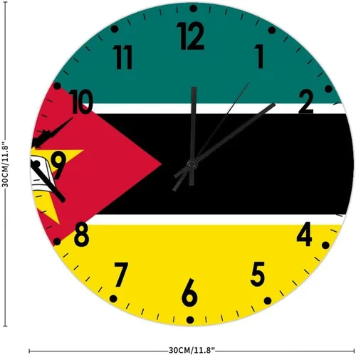 Miniatura 229 de Cheyan Reloj de pared con bandera de Canadá de 12 pulgadas, silencioso, sin tictac, de PVC, funciona con pilas, reloj redondo decorativo, regalo