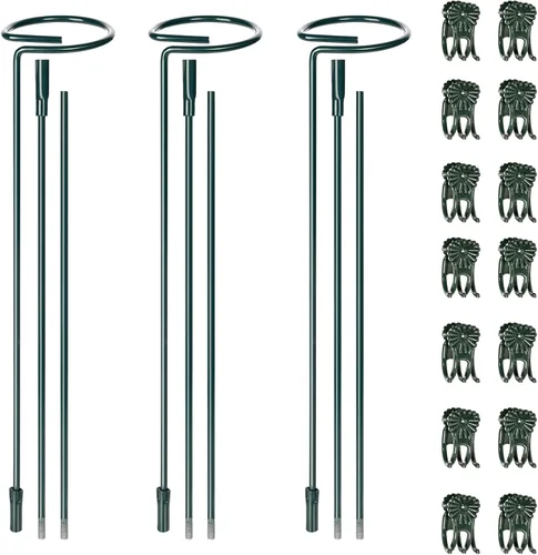 Miniatura 10 de Mwellewm Juego de 6 estacas para plantas de 12/25/36 pulgadas, estacas de soporte ajustables altas para interiores y exteriores, poste de tallo
