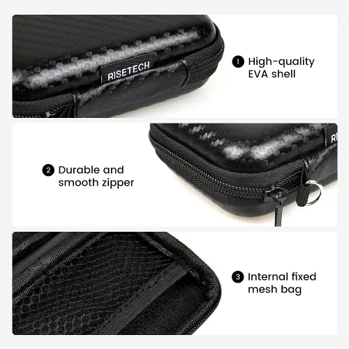 Miniatura 3 de Estuche para Auriculares, RISETECH Estuche de Transporte para Auriculares Soporte de Almacenamiento Mini Bolsa Auriculares Bolsa Pequeña Accesorios