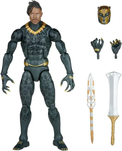 Miniatura 4 de Marvel Legends Series Black Panther Legacy Collection Killmonger Figura de Acción Coleccionable de 6 Pulgadas, Juguete, 5 Accesorios