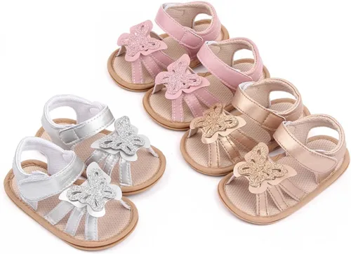 Miniatura 2 de Oamico Sandalias para bebé niña, suela de goma antideslizante suave, sandalias casuales de playa para recién nacidos, con lazo, zapatos de verano