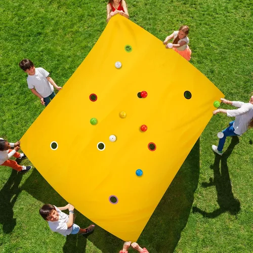 Miniatura 7 de Kathfly Blue Hole Canvas - Juego de construcción de equipos de 98 x 70 pulgadas, divertido juego de construcción de equipos para trabajar con 8 Azul