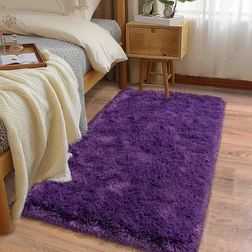 Miniatura 88 de Alfombras suaves para pasillos de dormitorio, nuevas, con parte inferior antideslizante mejorada, de 2 x 3, alfombra esponjosa y peluda verde