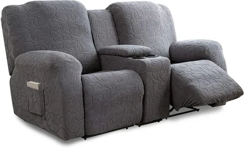 Miniatura 27 de Fundas para Sofá Reclinable Seccional Funda de Sofá para Sofá Reclinable de 3 Asientos, 5 Piezas Funda Elástica para Sofá de 3 Cojines Reclinable