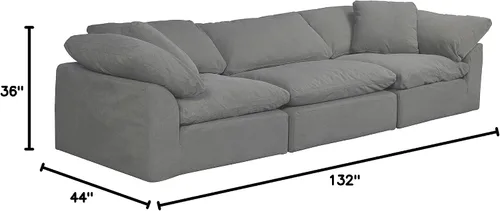 Miniatura 3 de Sunset Trading Cloud Puff - Sofá modular de 3 piezas, color gris